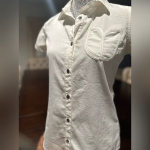 Kuhl white button short sleeve shirt XS